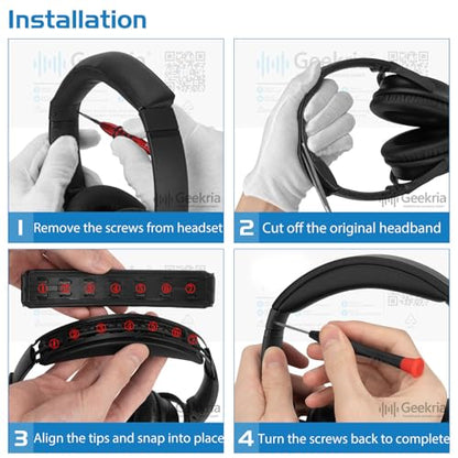 Geekria Headband Pad Compatible with Bose QC 45/ 35IIGaming/ 35II/ 35/ SE Headphones, Replacement Band Repair Part (Black) - color: Black