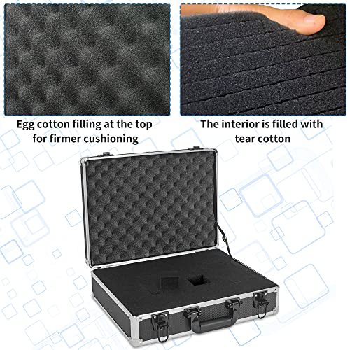 17 Inch Hard Shell Carrying Case | Ideal for Wireless Mic System Storage & Camera Gear Transportation with Customizable Pre-Diced DIY Foam - size: Inner：16.5''X 12''X 4.6''