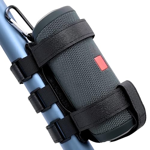 Bike & Golf Cart Speaker Mount – Heavy-Duty Adjustable Waterproof Strap Holder for Portable Bluetooth Speakers (5–10 Inch Diameter), Fits Handlebar & Railings on Bike, Scooter, UTV, ATV, Motorcycle - color: Black Textured Max