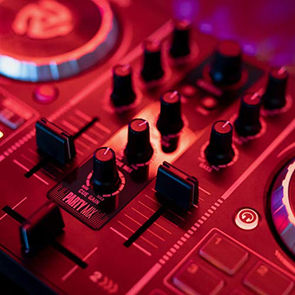 Numark Party Mix - Complete DJ Controller Set for Serato DJ with 2 Decks, Party Lights, Headphone Output, Performance Pads and Crossfader/Mixer