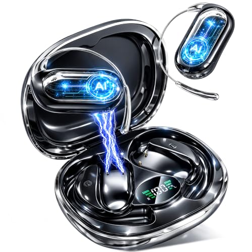 198 Languages AI Translation Earbuds, Bluetooth 6.1 Open Ear Headphones Translator, 4-in-1 Smart Mode Touch Screen Real-Time Earphones Fit iOS and Android Ideal for Travel Business Learning, Gun Black - color: Gun Black