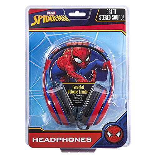 Spiderman Headphones for Kids with 3.5mm Jack, Wired Headphones for School | Adjustable Headband - color: Spiderman