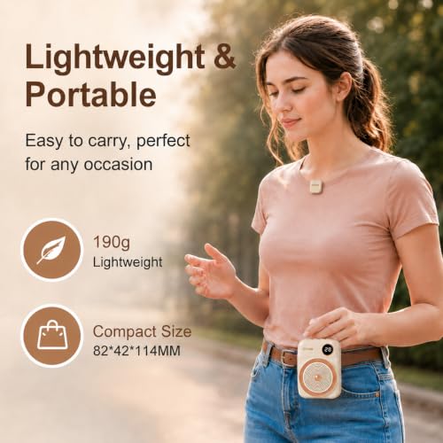 Voice Amplifier for Teachers with Dual Magnetic Wireless Lavalier Microphones & Noise Reduction - Bluetooth Portable Rechargeable Speaker for Classroom, Meetings, Yoga, Speeches