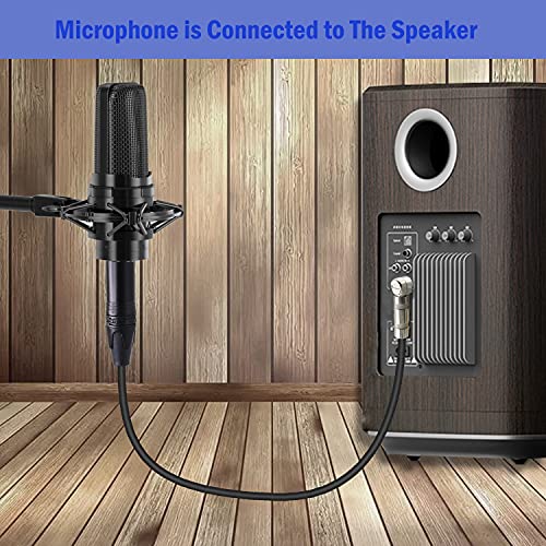 1/4 to XLR 케이블 90도 직각 6.35mm TRS 수 플러그 - XLR 수 플러그 오디오 스테레오 마이크 케이블, 스피커, 무대, DJ 등용(2M)