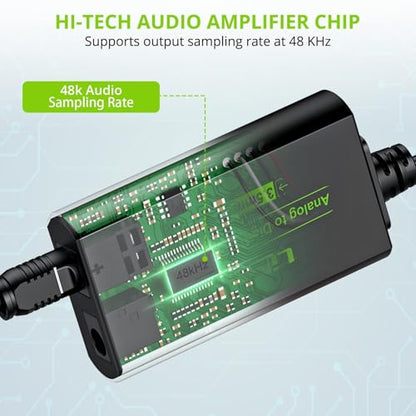 LiNKFOR 3.5mm to SPDIF Converter Analog to Digital Audio Adapter for Enhanced Sound Toslink Optical Output 3.5mm to Optical with Optical Cable for Amplifiers & Soundbars - style: 3.5mm to SPDIF