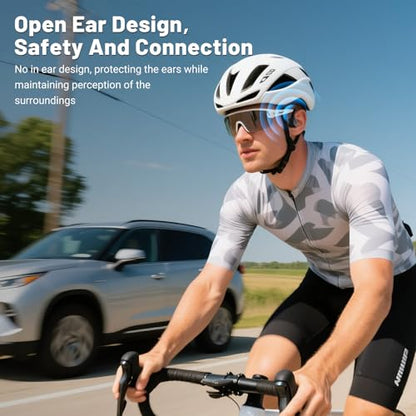Bluetooth 6.0 Bone Conduction Headphones: Open-Ear Ergonomic Sports Headphones with IPX5 Waterproof, 10-Hour Battery Life - Sweatproof Wireless Earphones for Running, Fitness, Swimming & Training