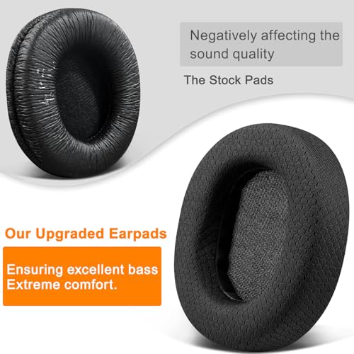 SOULWIT Mesh Earpads for Sony MDR-7506/MDR-V6/MDR-V7/MDR-CD900ST - Black