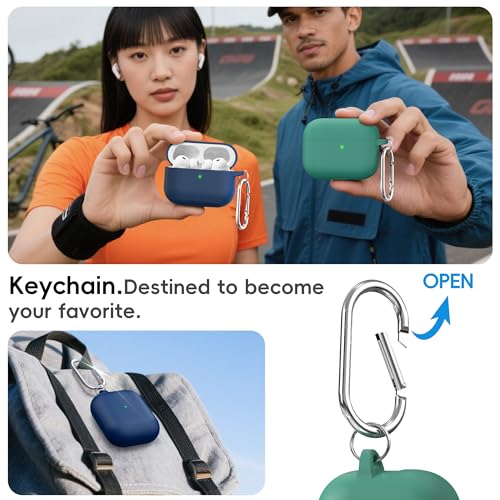 RFUNGUANGO Silicone Protective Case for AirPods Pro 3, Midnight Blue - color: Pro 3‑SIL‑Midnight Blue