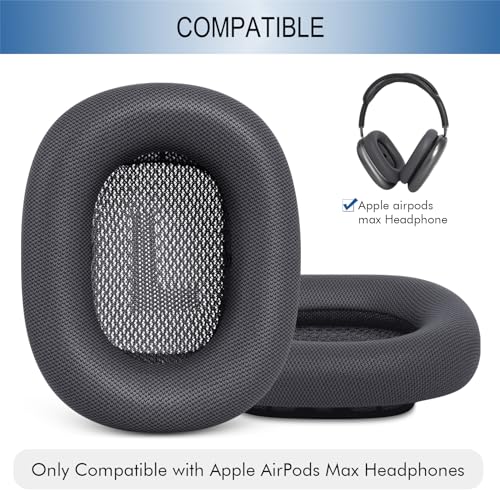 GEVO Upgraded Ear Cushions Replacement Earpads for AirPods Max 1 & 2 Headphones, Protein Leather Ear Pads Ear Covers Cups with Memory Foam and Magnet for AirPods Max 1 & 2 (Space Gray) - color: Space Gray