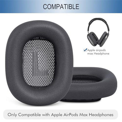 GEVO Upgraded Ear Cushions Replacement Earpads for AirPods Max 1 & 2 Headphones, Protein Leather Ear Pads Ear Covers Cups with Memory Foam and Magnet for AirPods Max 1 & 2 (Space Gray) - color: Space Gray