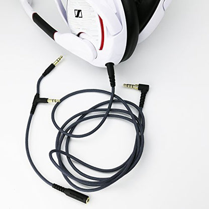NewFantasia Replacement Audio Cable Compatible with Sennheiser Game ONE, Game Zero, PC373D, GSP350, GSP600, GSP500 Gaming Headsets 2m/6.6ft - size: 6.6 ft