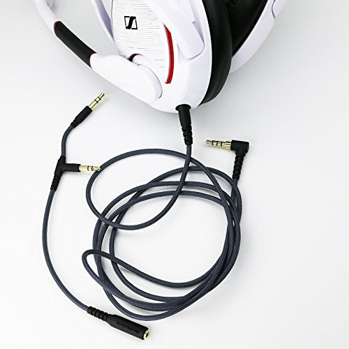 NewFantasia Replacement Audio Cable Compatible with Sennheiser Game ONE, Game Zero, PC373D, GSP350, GSP600, GSP500 Gaming Headsets 1.3m/4.3ft - size: 4.3 ft