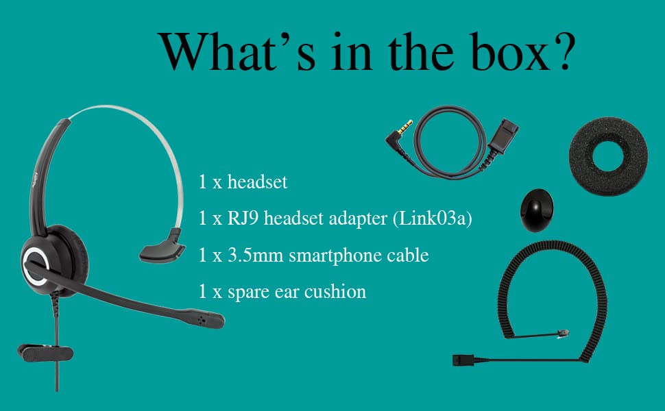 Phone Headset HD Voice Compatible Aastra Allworx AltiGen Digium IPitomy Toshiba Telephones, RJ9 & 3.5 mm Adapter Microphone Noise Cancelling - size: Mono for Avaya Allworx AltiGen Digium