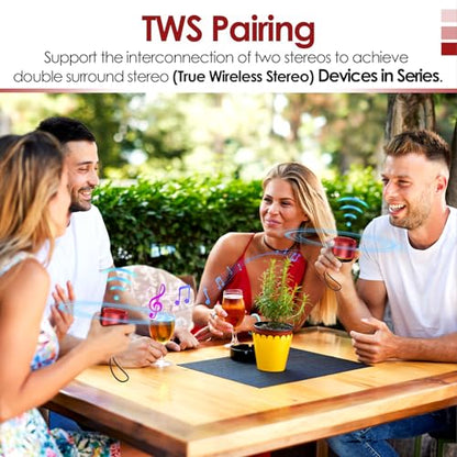 Portable Bluetooth Speaker Mini Speakers, Wireless, HD Microphone | 12H Battery Life, Metal Cover,TWS Pairing, Wireless Speaker with RGB Lights for Home/Travel/Outdoor/Car/Beach by Music Lovers - color: Red