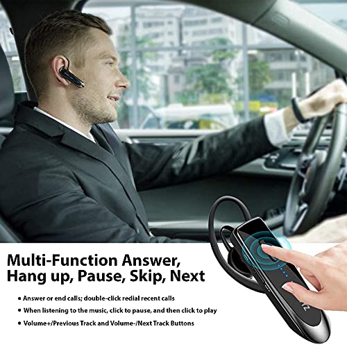 Bluetooth 5.3 Headset Compatible with Samsung Galaxy S21+ Wireless Earpiece, IPX5 Waterproof, Dual Microphones, Noise Reduction, 60 Days Standby + 22Hrs HD Talk Time! - color: Black