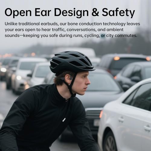 Bone Conduction Swimming Headphones, IPX8 Waterproof MP3 Player with Open-Ear Design, Bluetooth 5.4 Wireless Sports Earbuds for Swimming, Running, Cycling(Black)
