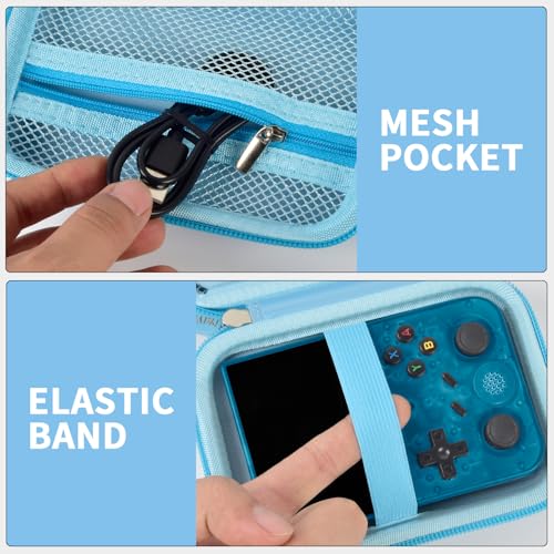 PAIYULE Travel Carrying Case for R36S RG353V RG353VS Handheld Game Console - color: Blue, style: For R36s