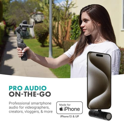 Movo DoubleMic-UC Dual Capsule USB C Microphone for iPhone 15/16/17 - Two-Sided Cardioid Condenser Microphone for Video Recording- Mic for iPhone 15/16/17