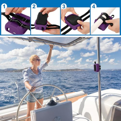 Silicone Case Cover for JBL Go 5 Portable Speaker(Deep Purple) | Travel Carrying Protective Pouch with Attach Straps for Bike Golf Cart Scooter - color: Deep Purple