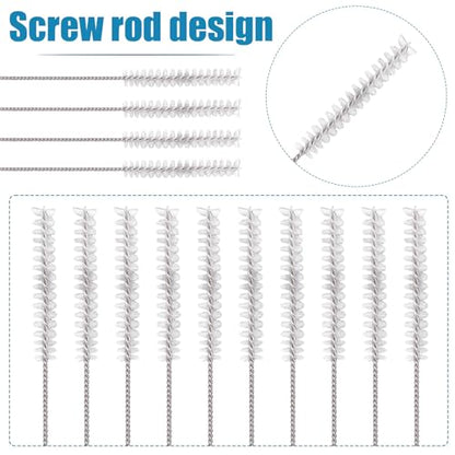 10pcs Hearing Aid Cleaning Brushes, Stainless Steel Hearing Aid Vent Tube Brushes Soft Nylon Bristles Cleaner Tools for Small Holes Earbuds Headphones Accessories