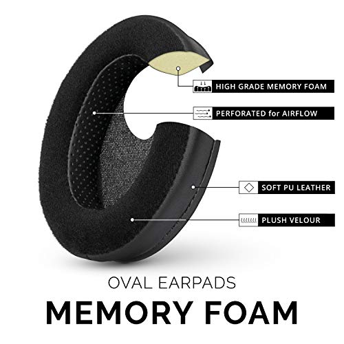 Brainwavz Hybrid Memory Foam Earpad - Black PU/Velour - Suitable for Large Over The Ear Headphones - AKG, HifiMan, ATH, Philips, Fostex - color: Hybrid Oval
