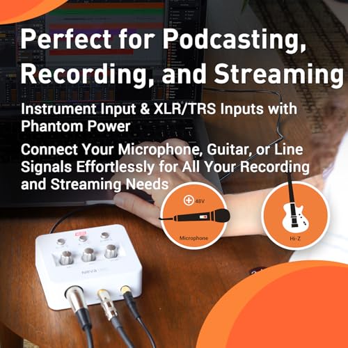 ESI Neva UNO | Professional 24-bit/192kHz 2x2 USB Audio Interface for PC and Mac with XLR, Line, and DI Inputs, Podcasting, and Streaming, Perfect for Guitarists, Music Production Software Included