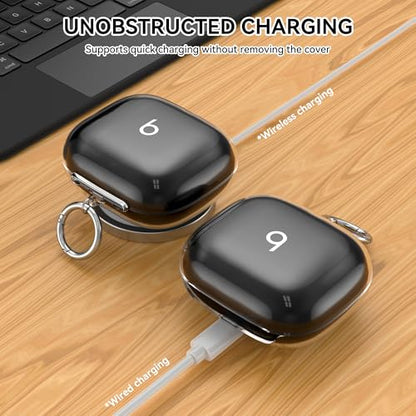 TPU Case for Beats Powerbeats Pro 2 2025 with Keychain,1 Pack - color: Transparent Black