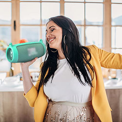 Comecase Silicone Speaker Cover for JBL Charge 5 with Strap and Carabiner | Snug Silicone Sleeve, Open-Port Design and Dual Carry Options for Travel, Camping and Daily Use, Speaker Not Included - Teal - color: Teal