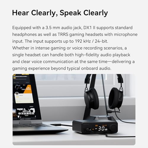 AOSHIDA Topping DX1 II Gaming DAC Headphone Amplifier, ES9039Q2M XU-316 DAC, 1000mW x2 DAC Amp with 10-Band PEQ, Optical I/O, 3.5mm & 4.4mm Balanced Output Headphone Amps for PC/PS5/Switch, Silver