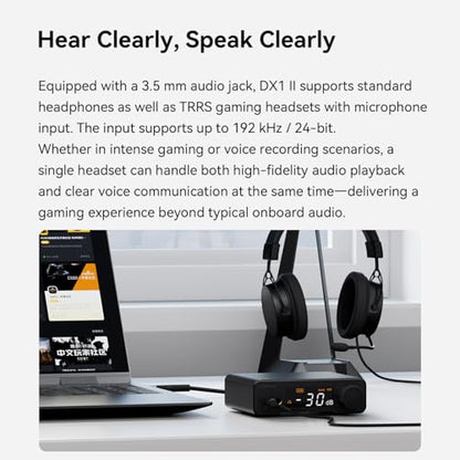AOSHIDA Topping DX1 II Gaming DAC Headphone Amplifier, ES9039Q2M XU-316 DAC, 1000mW x2 DAC Amp with 10-Band PEQ, Optical I/O, 3.5mm & 4.4mm Balanced Output Headphone Amps for PC/PS5/Switch, Silver