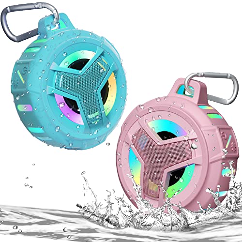 EBODA Waterproof Bluetooth Shower Speaker, IPX7 Floating Portable Wireless Small Speakers, 24H Playtime with RGB Light for Kayak, Beach, Pool Accessories, Gifts for Teen Girl Boys