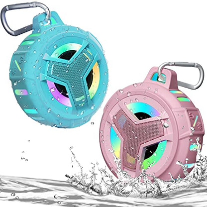 EBODA Waterproof Bluetooth Shower Speaker, IPX7 Floating Portable Wireless Small Speakers, 24H Playtime with RGB Light for Kayak, Beach, Pool Accessories, Gifts for Teen Girl Boys