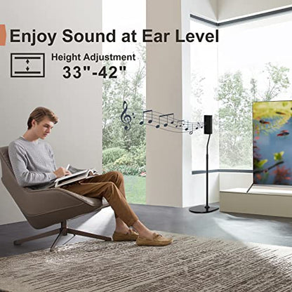 Height Adjustable UFS-20 Stand for Bose Speaker Stands, with Slideconnect Bracket, for Surround 700, OmniJewel Lifestyle 650, CineMate GS Series II, for Bose 700 Speaker Stands