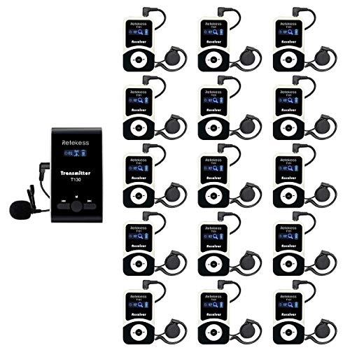 Retekess T130 Wireless Tour Guide System, Tour Guide Headsets(1TX 15RX)