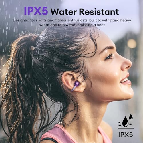2 in 1 Clip on Open Ear Headphones Wireless Earbuds, 0 Delay Bluetooth 6.0, Ultra-long 140H Play, Auto L-R Recognition Touch Control, Hybrid Noise Reduction for Work Fitness Daily Use, Ctbuds Purple - color: C-Purple