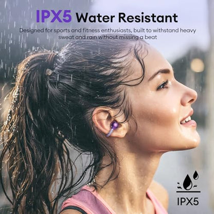 2 in 1 Clip on Open Ear Headphones Wireless Earbuds, 0 Delay Bluetooth 6.0, Ultra-long 140H Play, Auto L-R Recognition Touch Control, Hybrid Noise Reduction for Work Fitness Daily Use, Ctbuds Purple - color: C-Purple