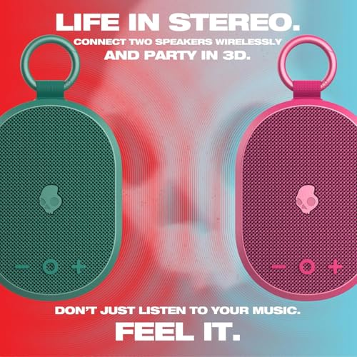 Skullcandy Kilo XT Wireless Bluetooth Speaker - IPX7 Waterproof Mini Bluetooth Speaker with 24 Hour Battery, Downward Firing Passive Radiator, and True Wireless Pairing - Perfect for Outdoor (Green) - color: Green