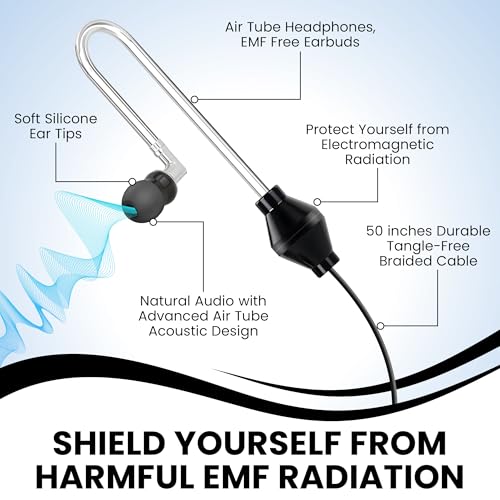 Airtube Headphones, EMF Free Earbuds, USB-C, 3D Sound | Microphone Volume Control, Zipper Bags, for Work Meetings, Sleep, Gym, High Audio Quality Devices - size: USB-C