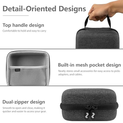 Musiin Audio Interface Case Compatible with Sonicake QME-20,Audient iD4 MK2 | NI komplete Audio1/2,features soft lining, mesh pocket for cables, comfy handle ideal for studio, rehearsal, and travel.