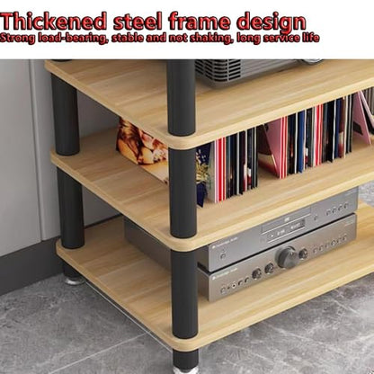 HiFi Racks Media Components Cabine, Heavy Duty Audio Component Stand, Amplifier Console Shelf Organizer, 2/3/4 Tier Speaker Audio Rack Tower(Walnut,4-Tier) - color: Walnut, size: 4-Tier
