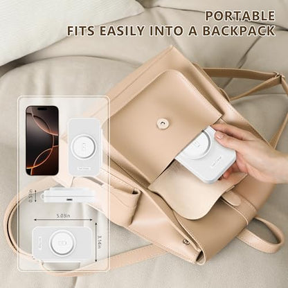 2026 Traveling Portable Wireless Mag-Safe Fast Charging Station | Magnetic 3 in 1 Charger for iPhone 17 16 15 14 13 12 Pro Max Plus,Apple Watch Series & Air pods 4 3 2 Pro-Gifts for Family - color: Black