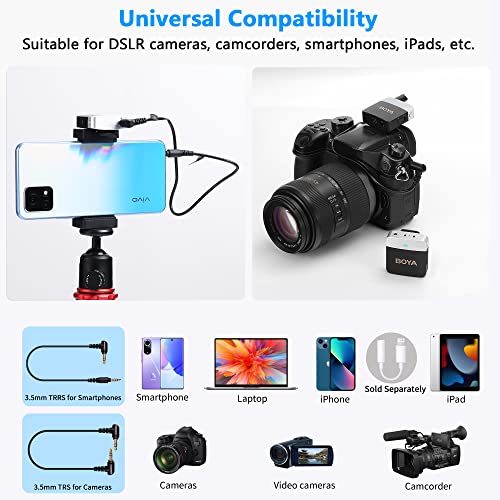 BOYA Wireless Lavalier Microphone 2.4GHz Duan Channel Wireless Micrrophone System with Transmitter and 1 Receiver for Camera iPhone Android Phone Video Recording YouTube Vlog Live Streaming (BY-M1V1) - size: BY-M1V1