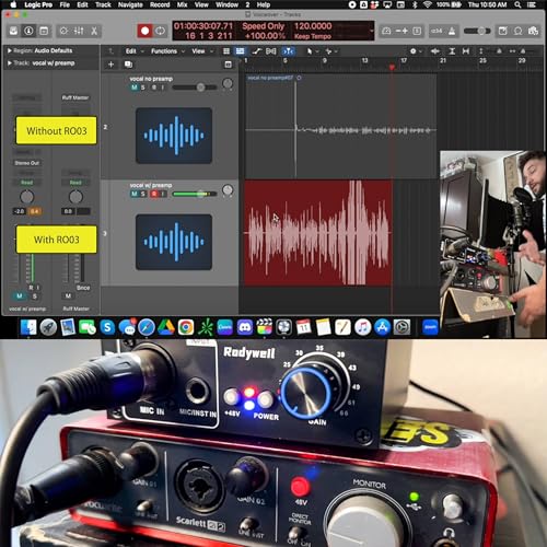 RO03 Mic Preamp,2026 Upgraded, 66db Gain, 120db EIN Ultra Low Noise, for Dynamic & Condenser & Ribbon Microphone & Instrument,with XLR/TRS/TS Line Out, Type C Power Input