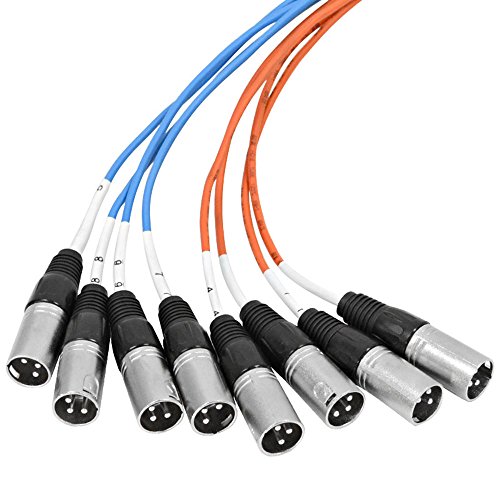 Seismic Audio - SAXT-8x5M - 8 Channel 5' XLR Male to 1/4" TRS Snake Cable - size: 5 Foot - 8 Channel