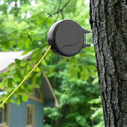 30ft Wall Mount Retractable Dog Tie Out Cable for Small to Large Dogs Between 20-75 lbs, Patented Retractable Dog Lead Great for Yard/Garden - Durable for 70,000 Cycles (Black, 30ft) - color: Black