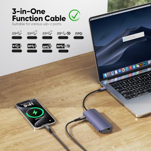 USB C Monitor Video Cable, 4K@144Hz Display/20Gbps Data/100W Charge, 3 Feet - size: 3ft