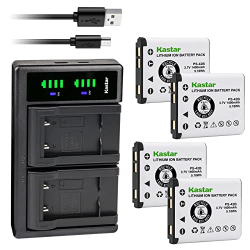 Kastar 4-Pack Battery and LTD2 USB Charger Compatible with Steelseries Arctis Nova Pro Wireless Headset, Arctis Nova Pro Wireless Headset for Xbox, Arctis Nova Pro Wireless Headset for PlayStation - size: 1 Charger + 4 Batteries