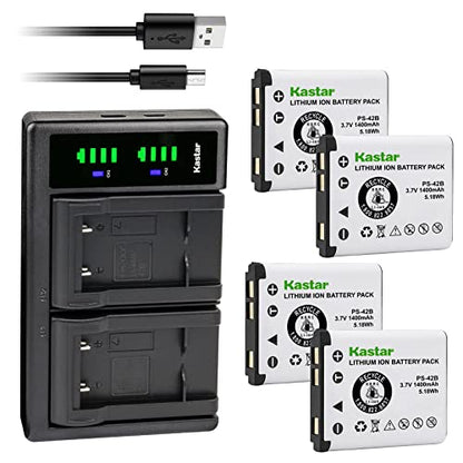 Kastar 4-Pack Battery and LTD2 USB Charger Compatible with Steelseries Arctis Nova Pro Wireless Headset, Arctis Nova Pro Wireless Headset for Xbox, Arctis Nova Pro Wireless Headset for PlayStation - size: 1 Charger + 4 Batteries