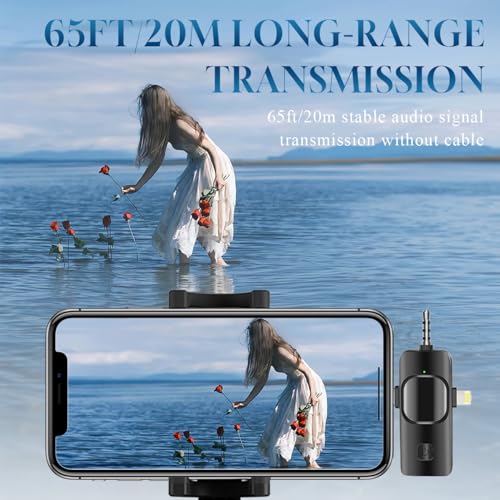 3 in 1 Wireless Lavalier Microphone for iPhone, iPad, Android, Camera,12-Hour Battery, mini Noise Reduction Recording Mic 2.4G Ultra-Low Delay, Microphone for Vlog/ TikTok/YouTube Live Stream( 3 Mic) - size: 3 MIC
