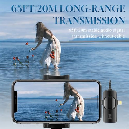 3 in 1 Wireless Lavalier Microphone for iPhone, iPad, Android, Camera,12-Hour Battery, mini Noise Reduction Recording Mic 2.4G Ultra-Low Delay, Microphone for Vlog/ TikTok/YouTube Live Stream( 3 Mic) - size: 3 MIC